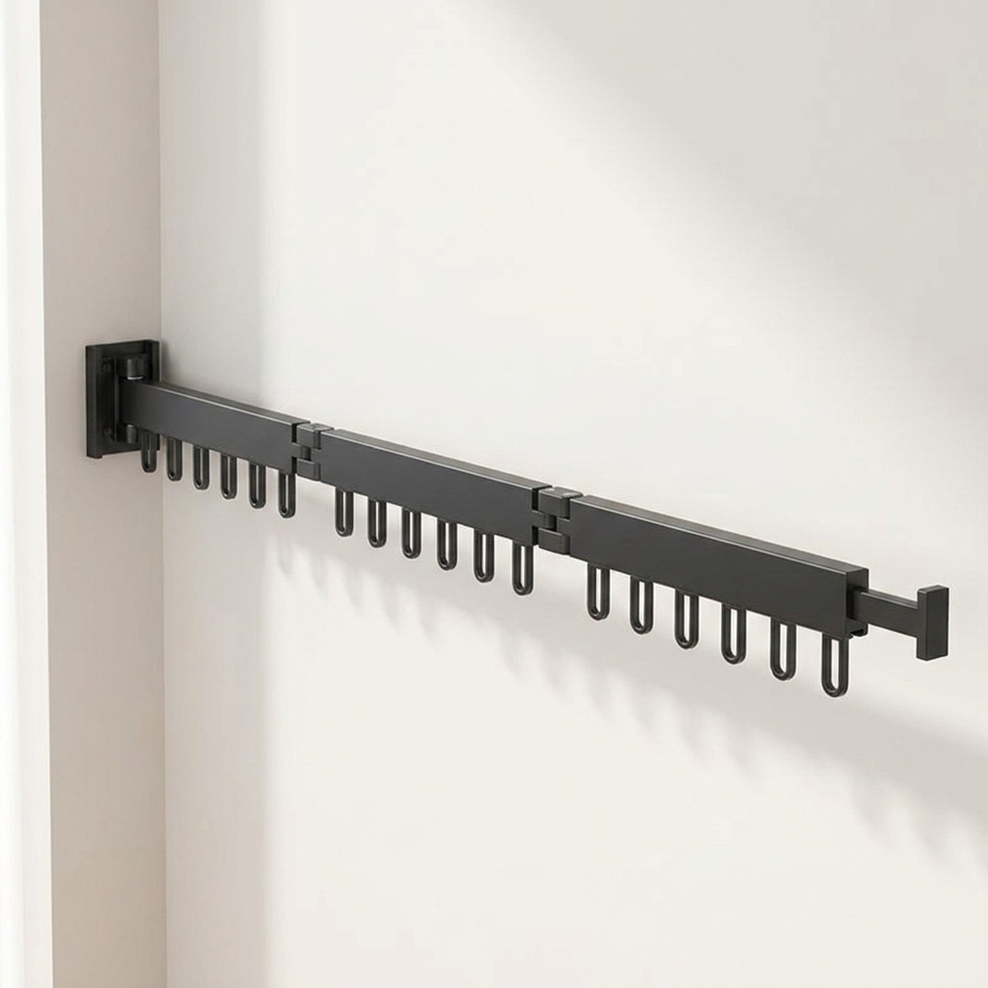 Retractable Drying Rack With Folding Wall-Mounted Design For Clothes Drying Space-Saving Solution That Disappears When Not In Use - Image 1