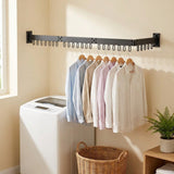 Retractable Drying Rack With Folding Wall-Mounted Design For Clothes Drying Space-Saving Solution That Disappears When Not In Use - Image 2