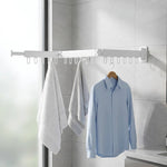 Retractable Drying Rack With Folding Wall-Mounted Design For Clothes Drying Space-Saving Solution That Disappears When Not In Use - Image 4