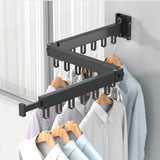 Retractable Drying Rack With Folding Wall-Mounted Design For Clothes Drying Space-Saving Solution That Disappears When Not In Use - Image 10