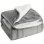 Reversible Fleece Blanket With Plush Flannel And Sherpa Sides - Image 7