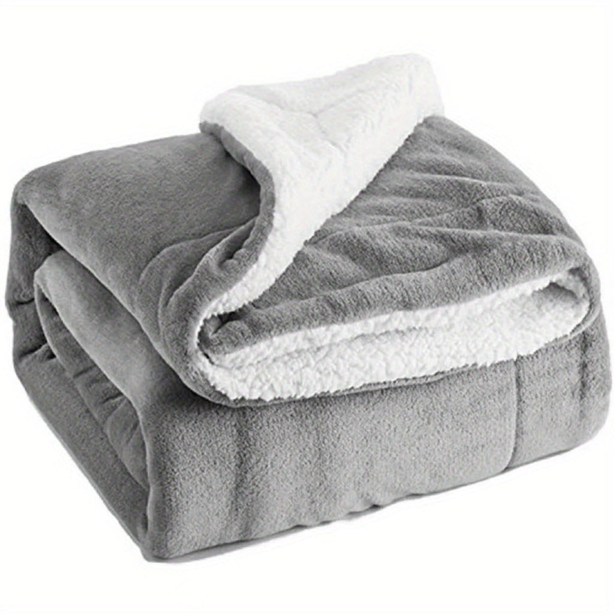 Reversible Fleece Blanket With Plush Flannel And Sherpa Sides - Image 7