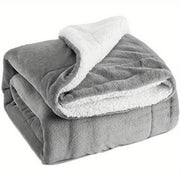 Reversible Fleece Blanket With Plush Flannel And Sherpa Sides - Image 7