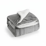 Reversible Fleece Blanket With Plush Flannel And Sherpa Sides - Image 1