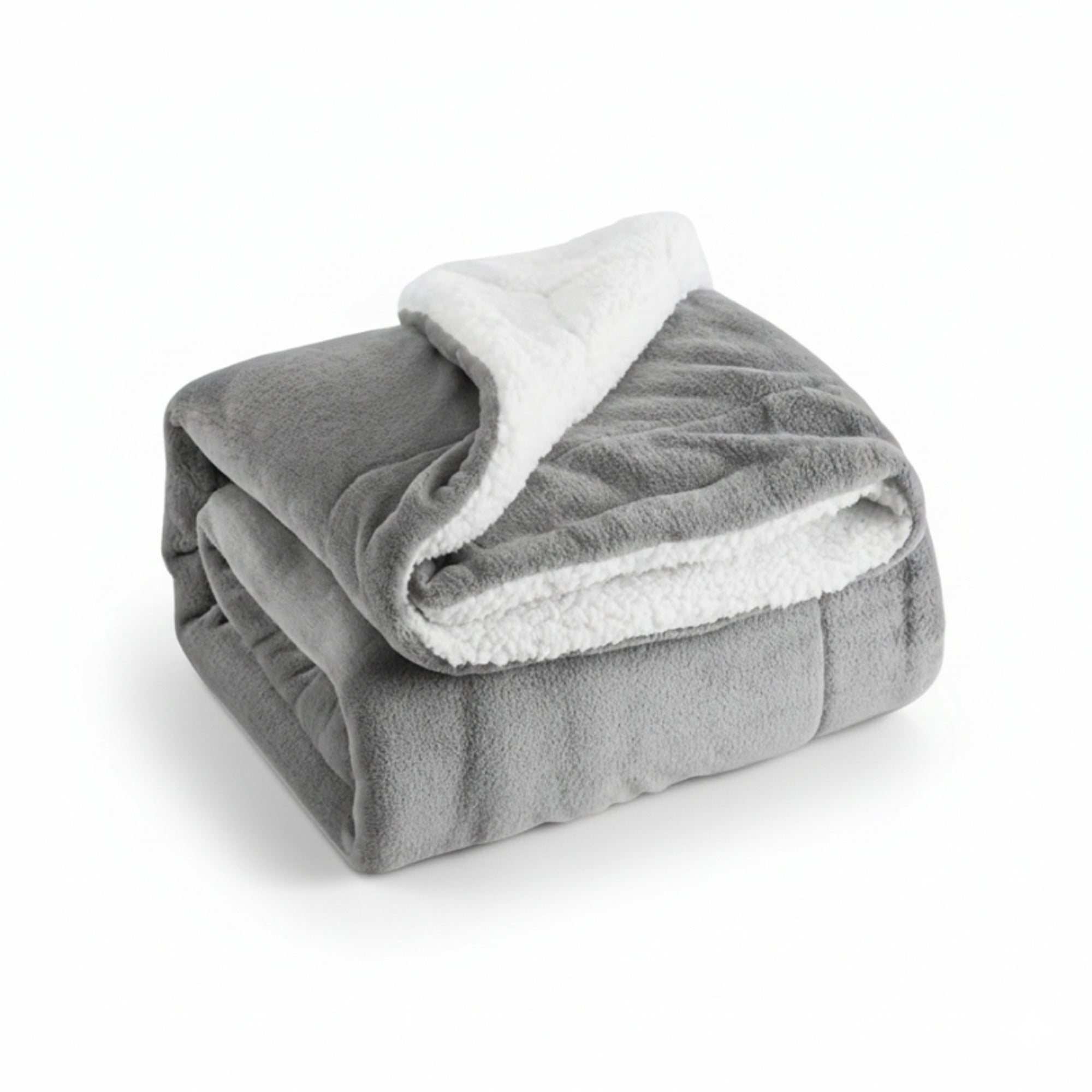 Reversible Fleece Blanket With Plush Flannel And Sherpa Sides - Image 1