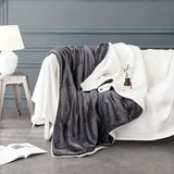 Reversible Fleece Blanket With Plush Flannel And Sherpa Sides - Image 3