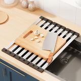Rollable Drying Rack Over The Sink Dish Space-Saving And Stainless Steel Drainer With Rust Heat And Wear Resistance - Image 2