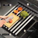 Rollable Drying Rack Over The Sink Dish Space-Saving And Stainless Steel Drainer With Rust Heat And Wear Resistance - Image 7