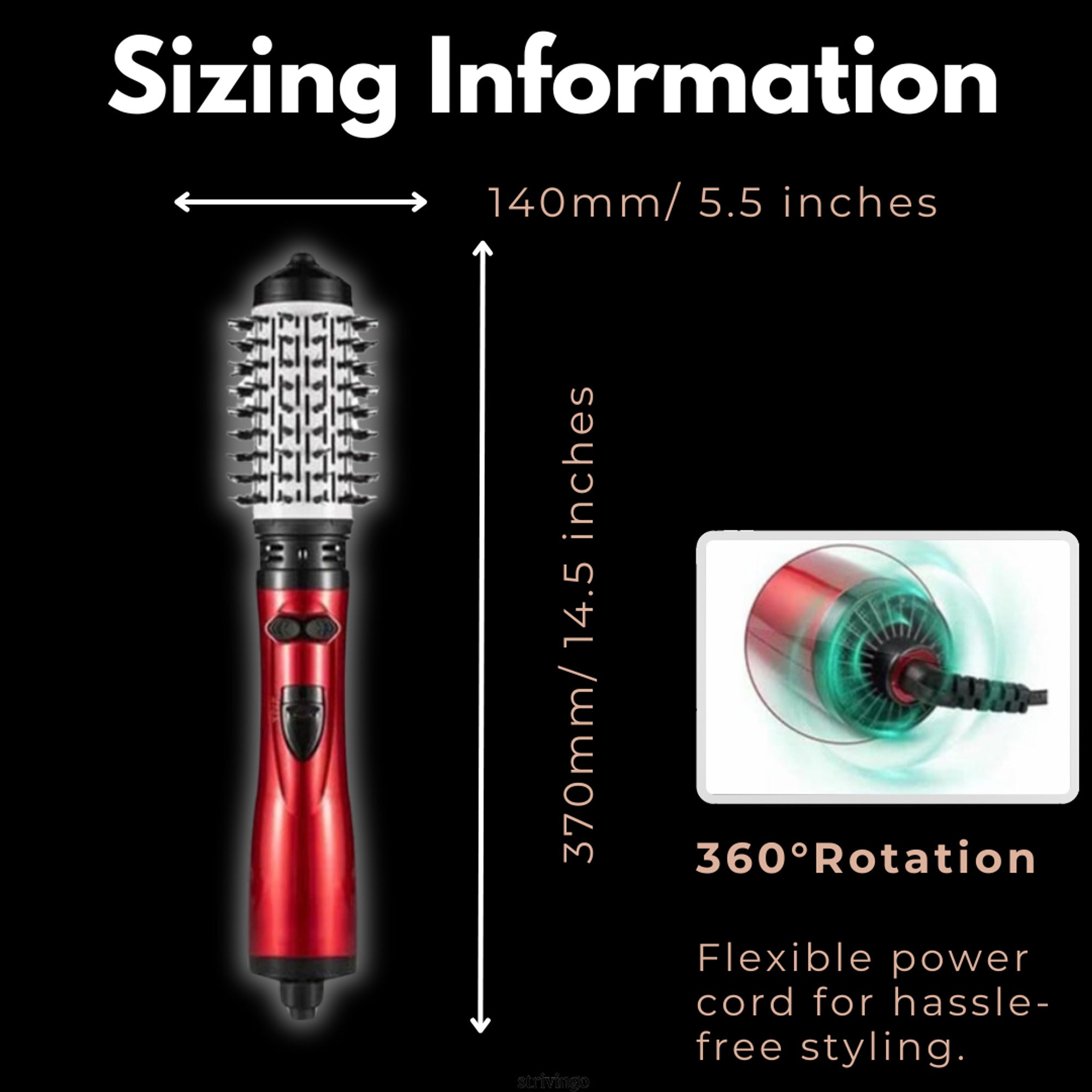 Rotating Hair Dryer Styler 2-in-1 Volumizing Brush System For Dry And Style - Image 8