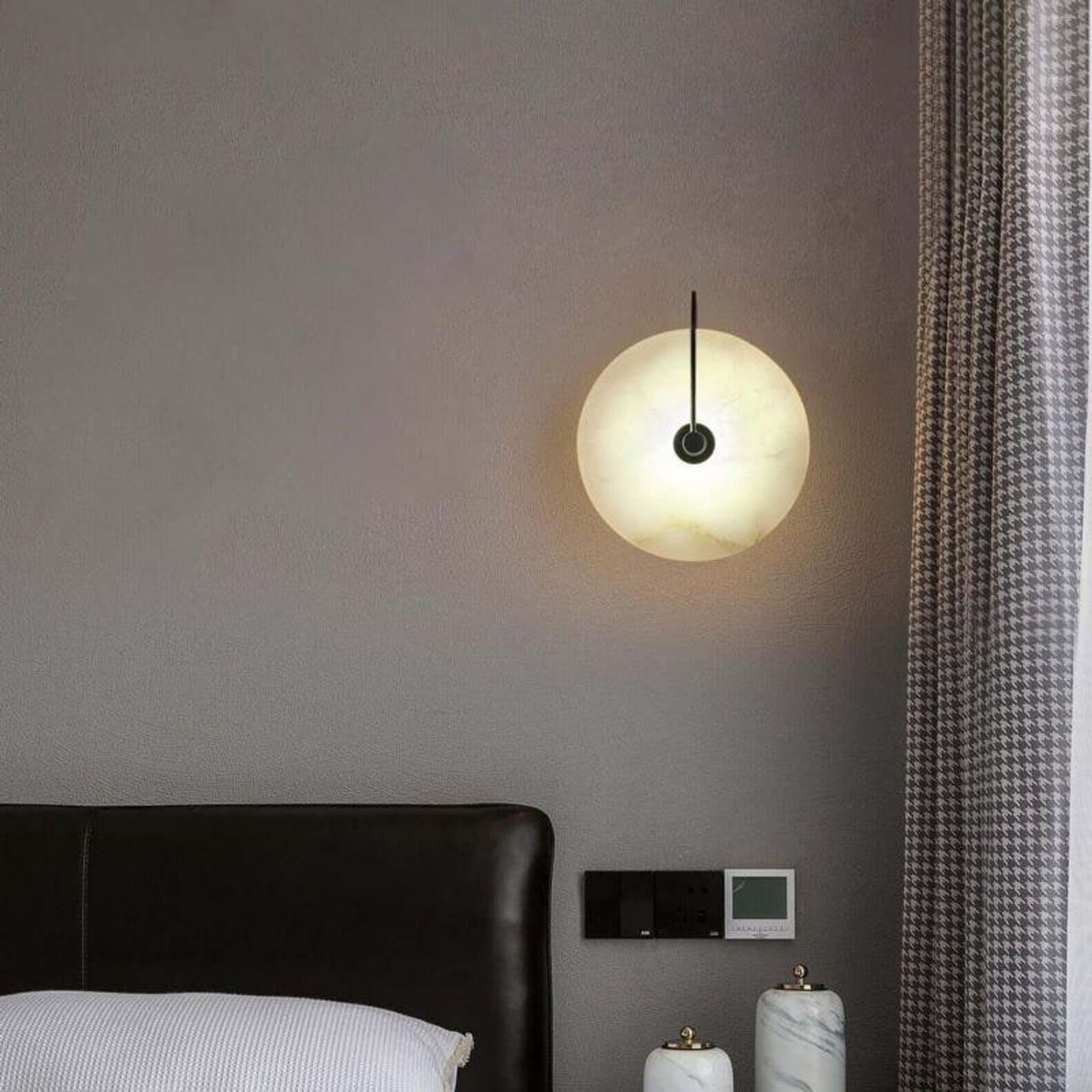 Round Marble Wall Lights With Artificial Stone Shade - Image 2
