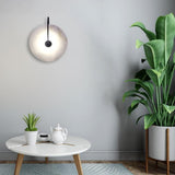 Round Marble Wall Lights With Artificial Stone Shade - Image 3