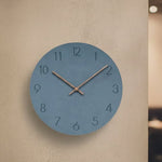 Round Silent Wall Clock With Walnut Wood Hands - Image 1