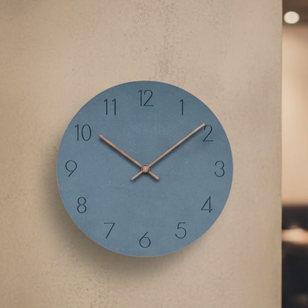 Round Silent Wall Clock With Walnut Wood Hands - Image 1