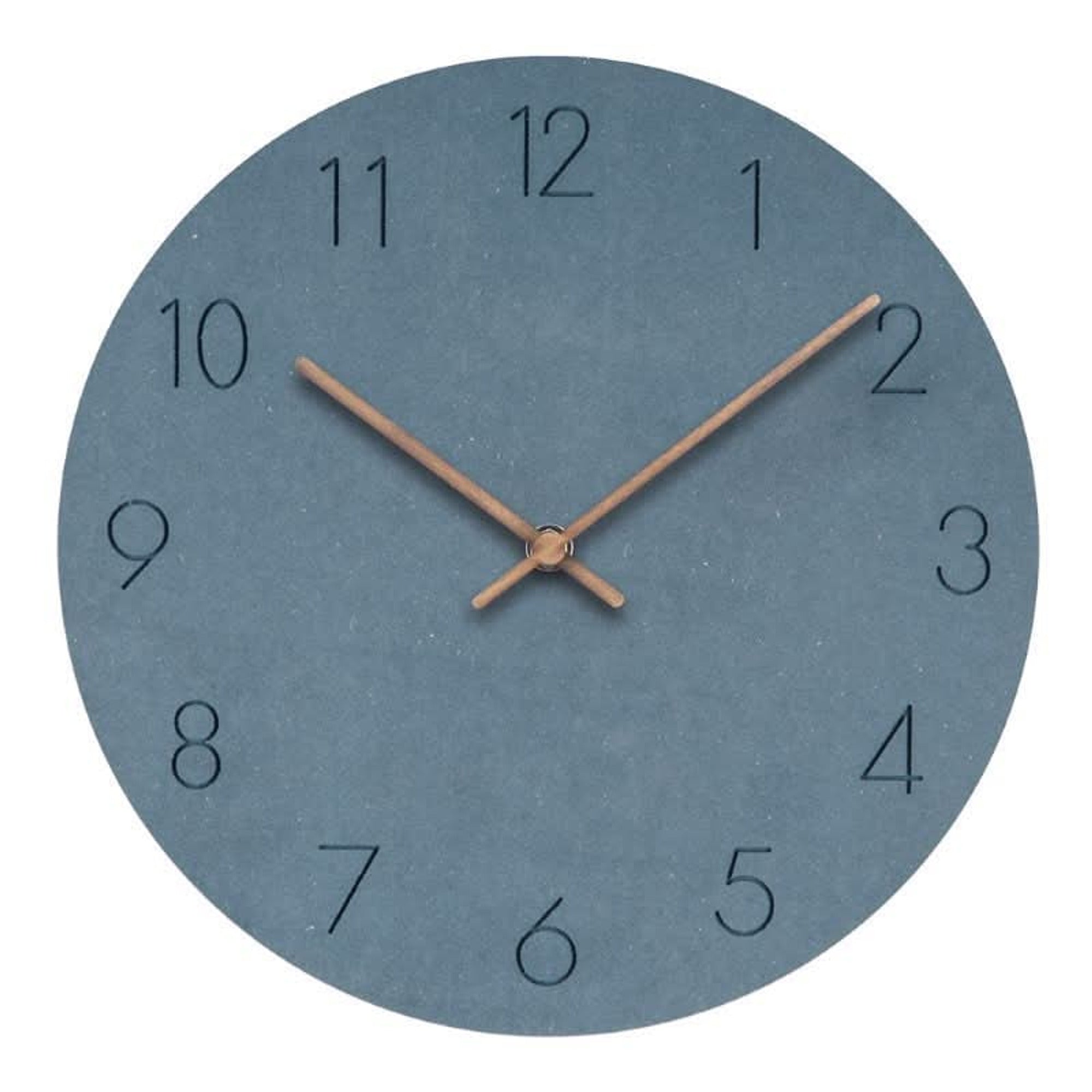 Round Silent Wall Clock With Walnut Wood Hands - Image 3