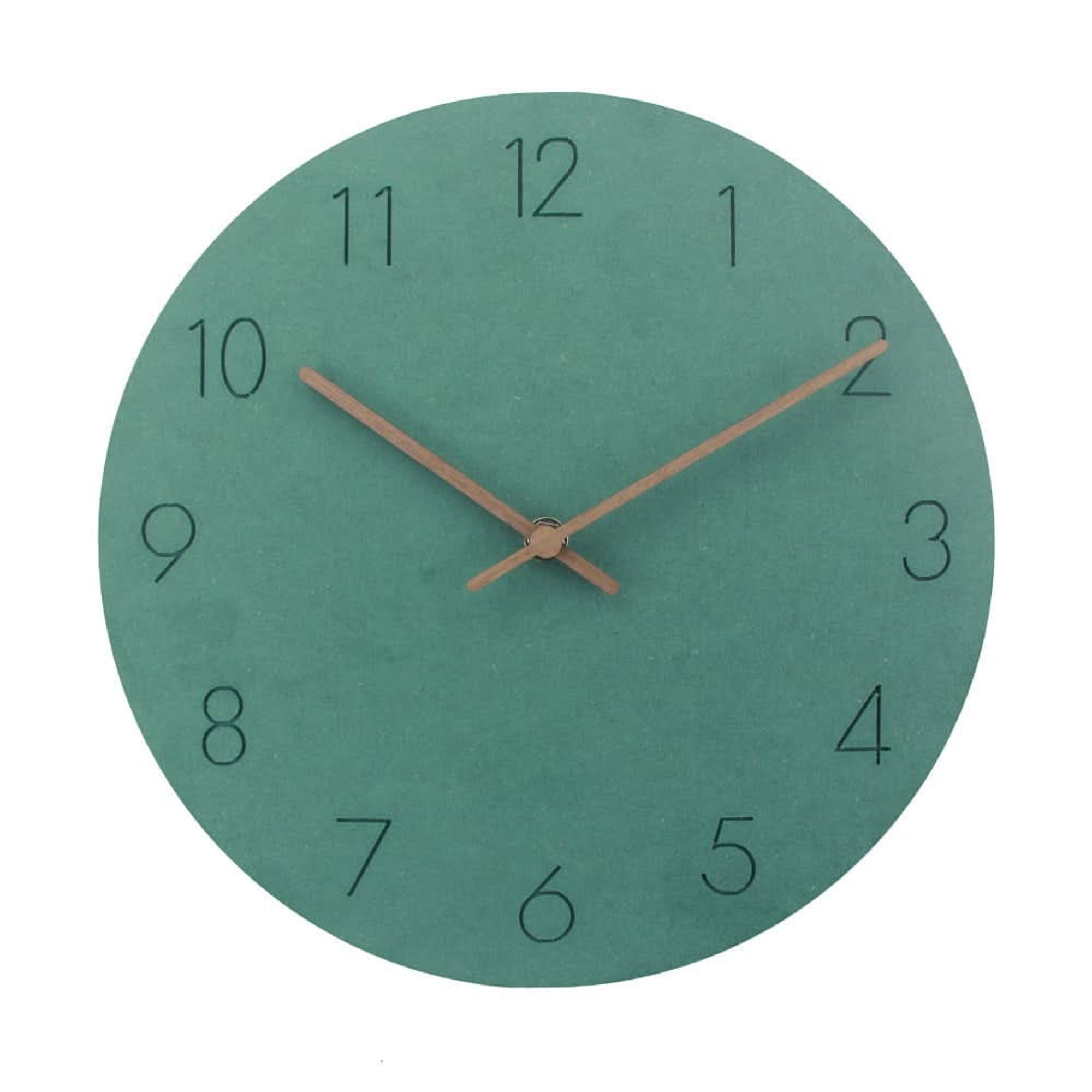 Round Silent Wall Clock With Walnut Wood Hands - Image 4