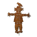 Rustic Metal Scarecrow Stake Vintage Garden Bird Scarer With Patina Finish - Image 1