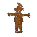 Rustic Metal Scarecrow Stake Vintage Garden Bird Scarer With Patina Finish - Image 1