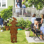 Rustic Metal Scarecrow Stake Vintage Garden Bird Scarer With Patina Finish - Image 3