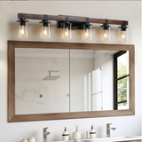 Rustic Wall Mounted Vanity Light With Wood And Metal Shades - Image 5