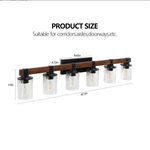 Rustic Wall Mounted Vanity Light With Wood And Metal Shades - Image 6