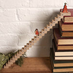 Santa Christmas Advent Calendar With Art Deco Climbing Ladder Design In Brown Engineered Wood - Image 2