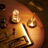 Modern Brass Cone LED Rechargeable Table Lamp 1-Light Lasson Living