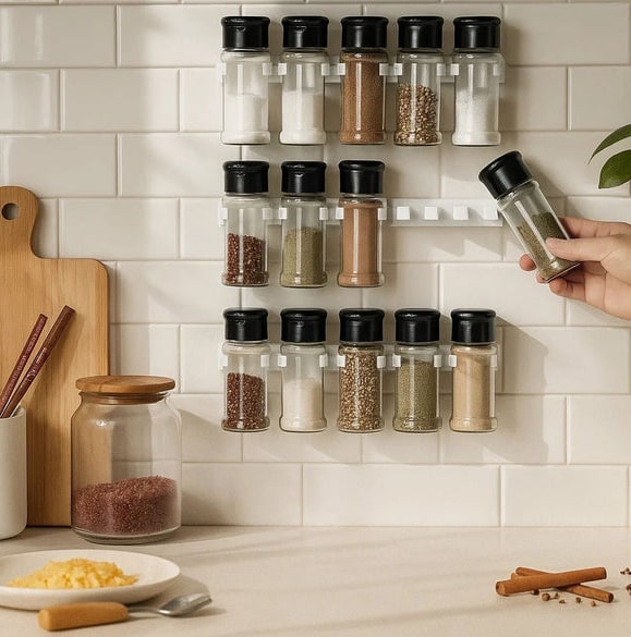 Self-Adhesive Wall-Mounted Spice Rack For An Organised Kitchen - Image 5