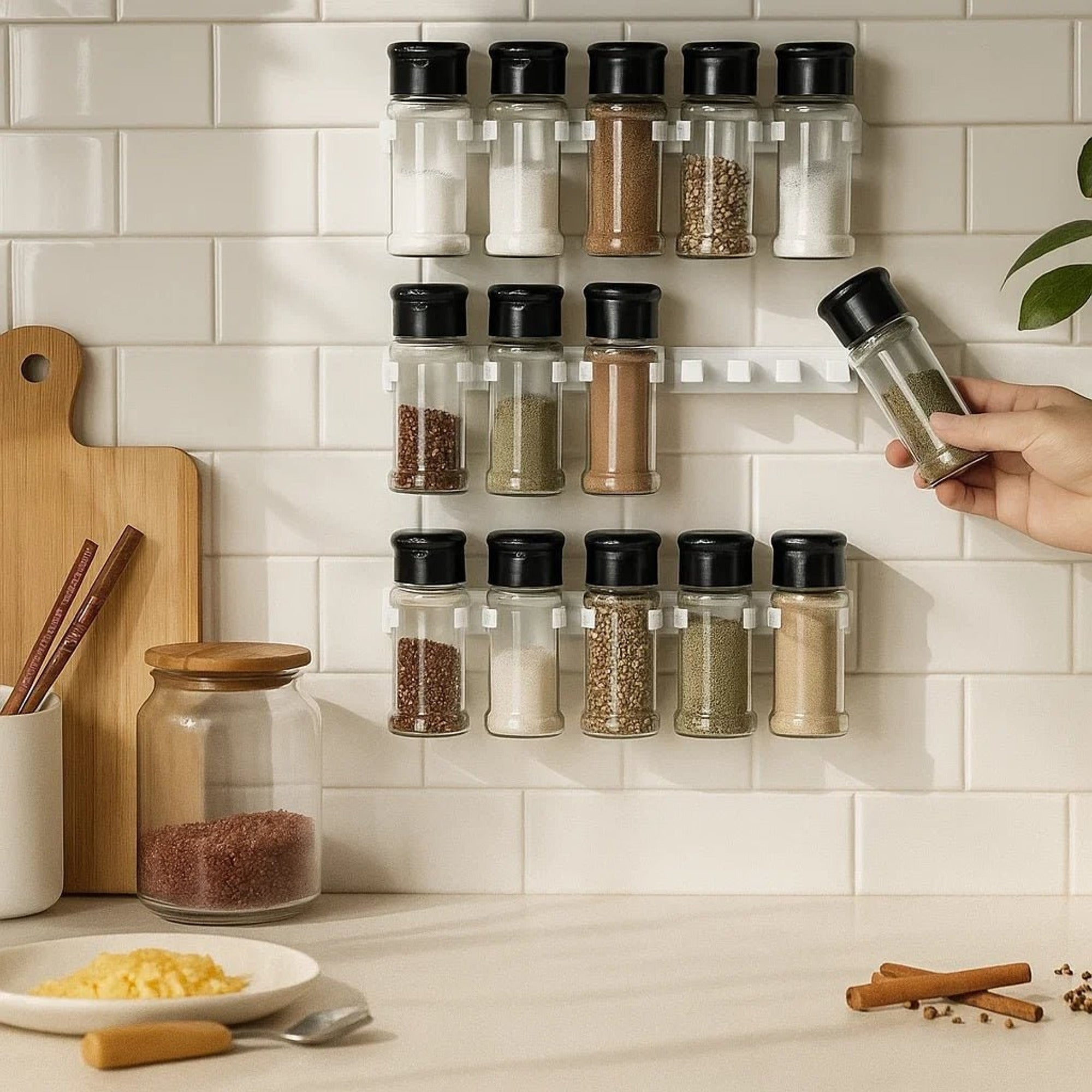 Self-Adhesive Wall-Mounted Spice Rack For An Organised Kitchen - Image 3