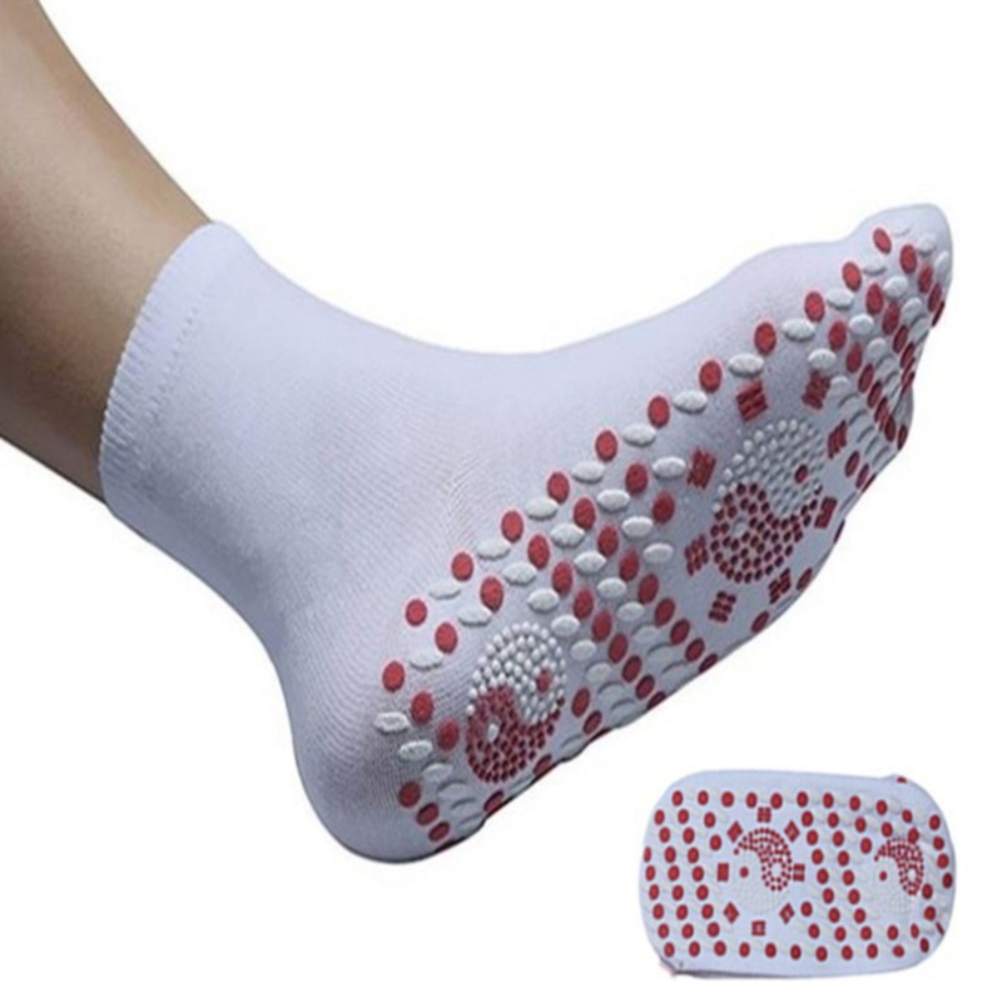 Self Heating Socks Heated Warm Thermal Crew Knit With Non-Slip Grip Soles - Image 3