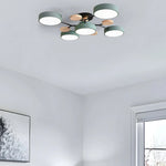Semi Flush Ceiling Light Chandelier Modern LED Wooden Accents - Image 14