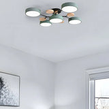 Semi Flush Ceiling Light Chandelier Modern LED Wooden Accents - Image 14