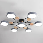 Semi Flush Ceiling Light Chandelier Modern LED Wooden Accents - Image 18
