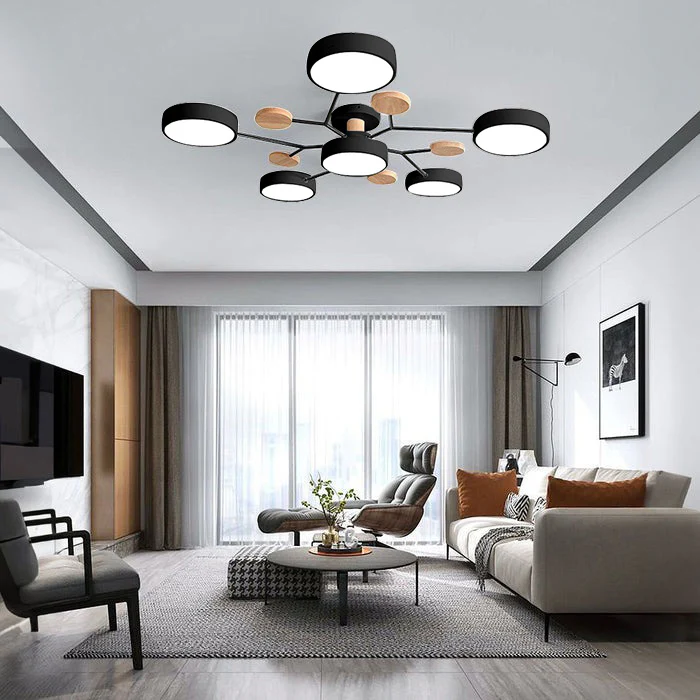 Semi Flush Chandelier Modern LED Ceiling Light With Acrylic Iron - Image 36