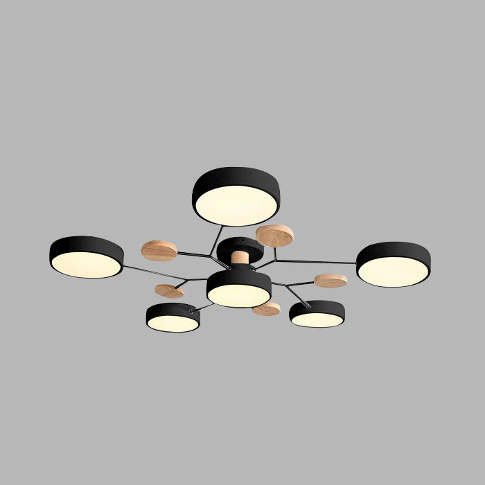 Semi Flush Chandelier Modern LED Ceiling Light With Acrylic Iron - Image 37