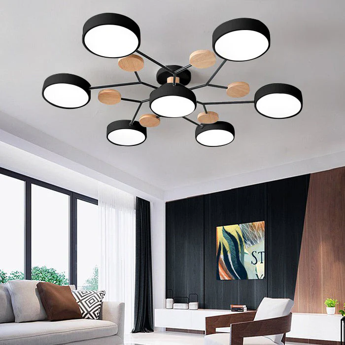 Semi Flush Chandelier Modern LED Ceiling Light With Acrylic Iron - Image 40