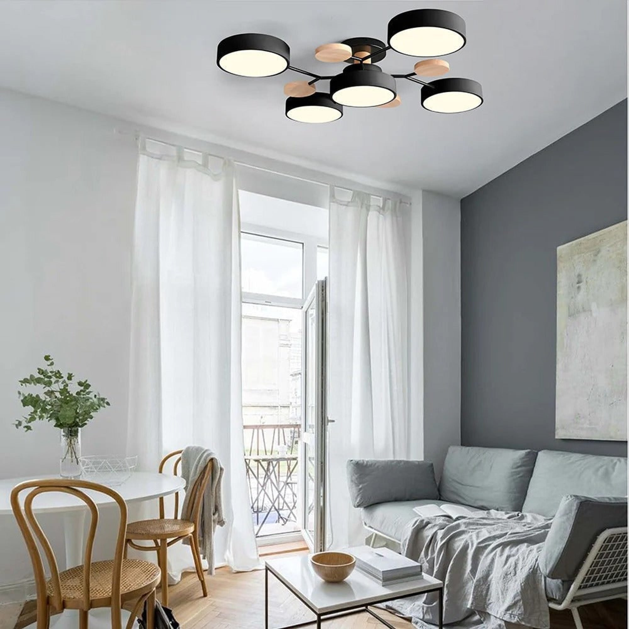 Semi Flush Chandelier Modern LED Ceiling Light With Acrylic Iron - Image 34