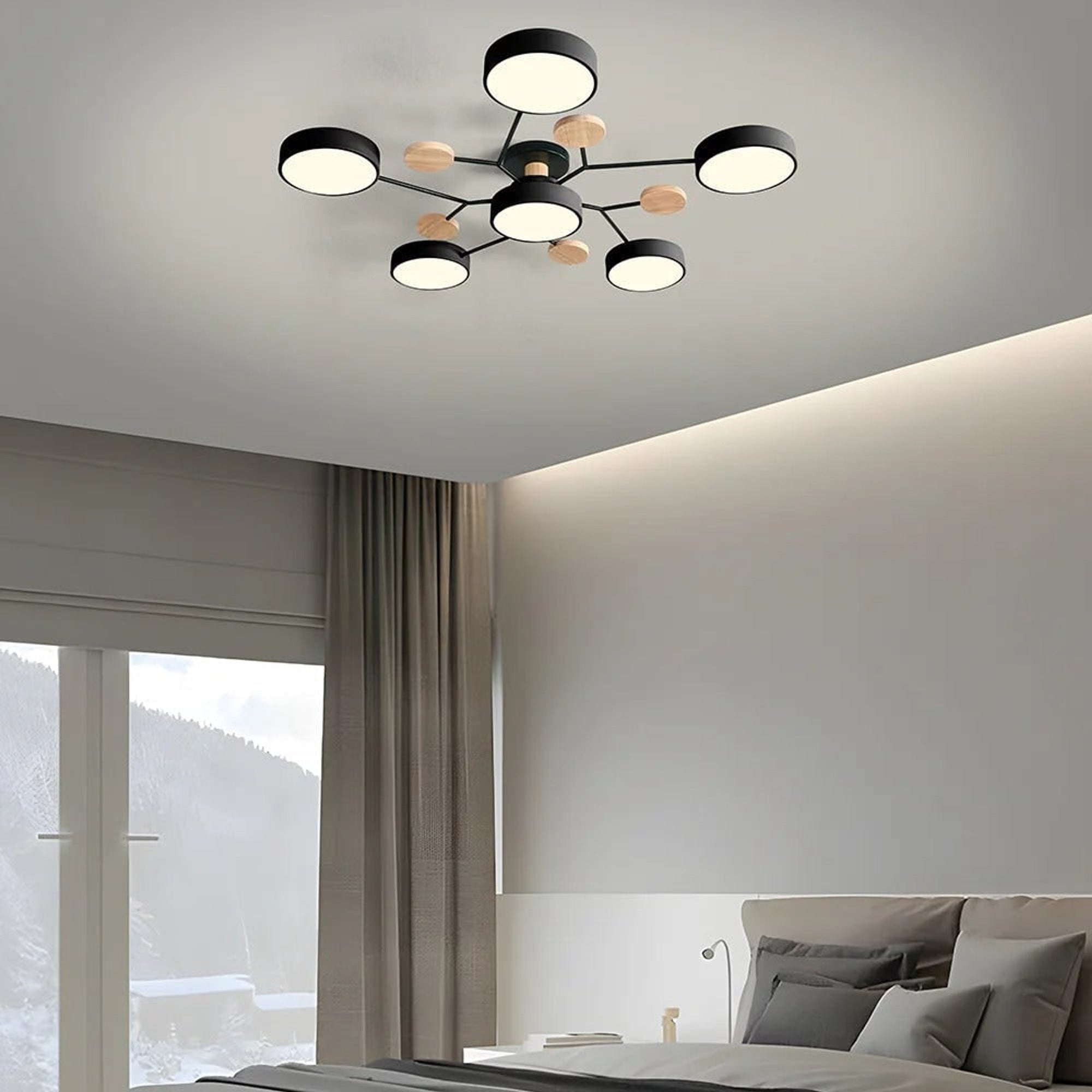 Semi Flush Chandelier Modern LED Ceiling Light With Acrylic Iron - Image 39