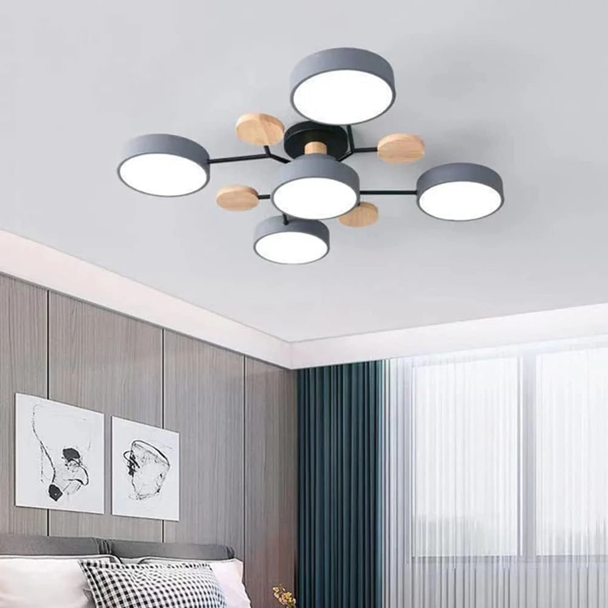 Semi Flush Chandelier Modern LED Ceiling Light With Acrylic Iron - Image 16