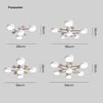 Semi Flush Chandelier Modern LED Ceiling Light With Acrylic Iron - Image 26