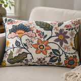 Set Of Two Cotton Floral Pillowcases With Buttoned Back - Image 1