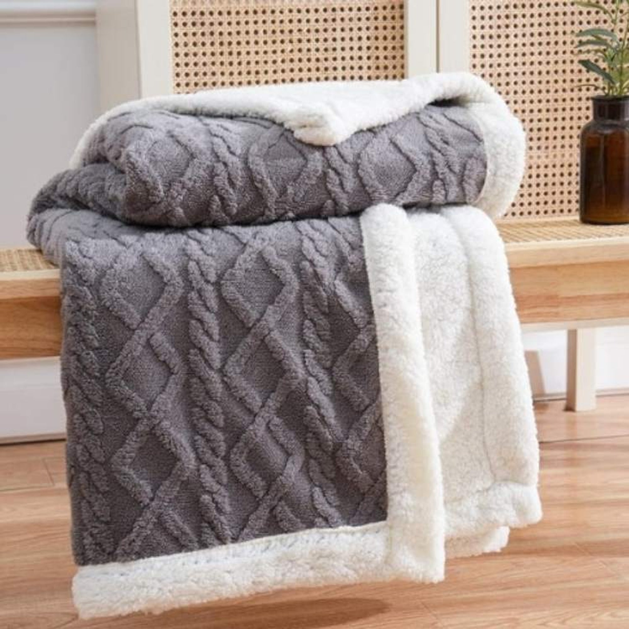 Sherpa Weighted Blanket With Evenly Distributed Fill - Image 1