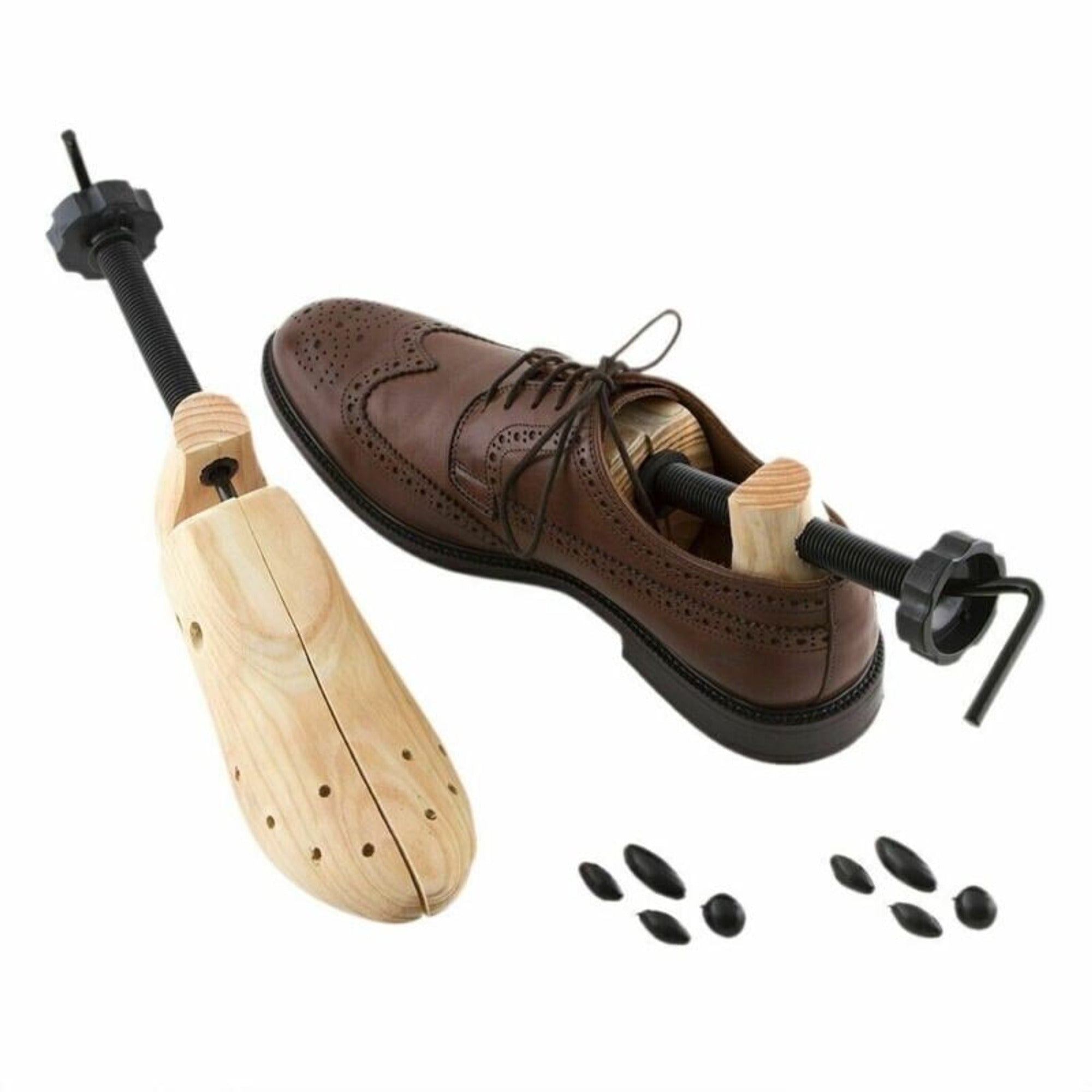 Shoe Stretcher Adjustable Wooden Expander And Widener With Pressure Relief Plugs - Image 2