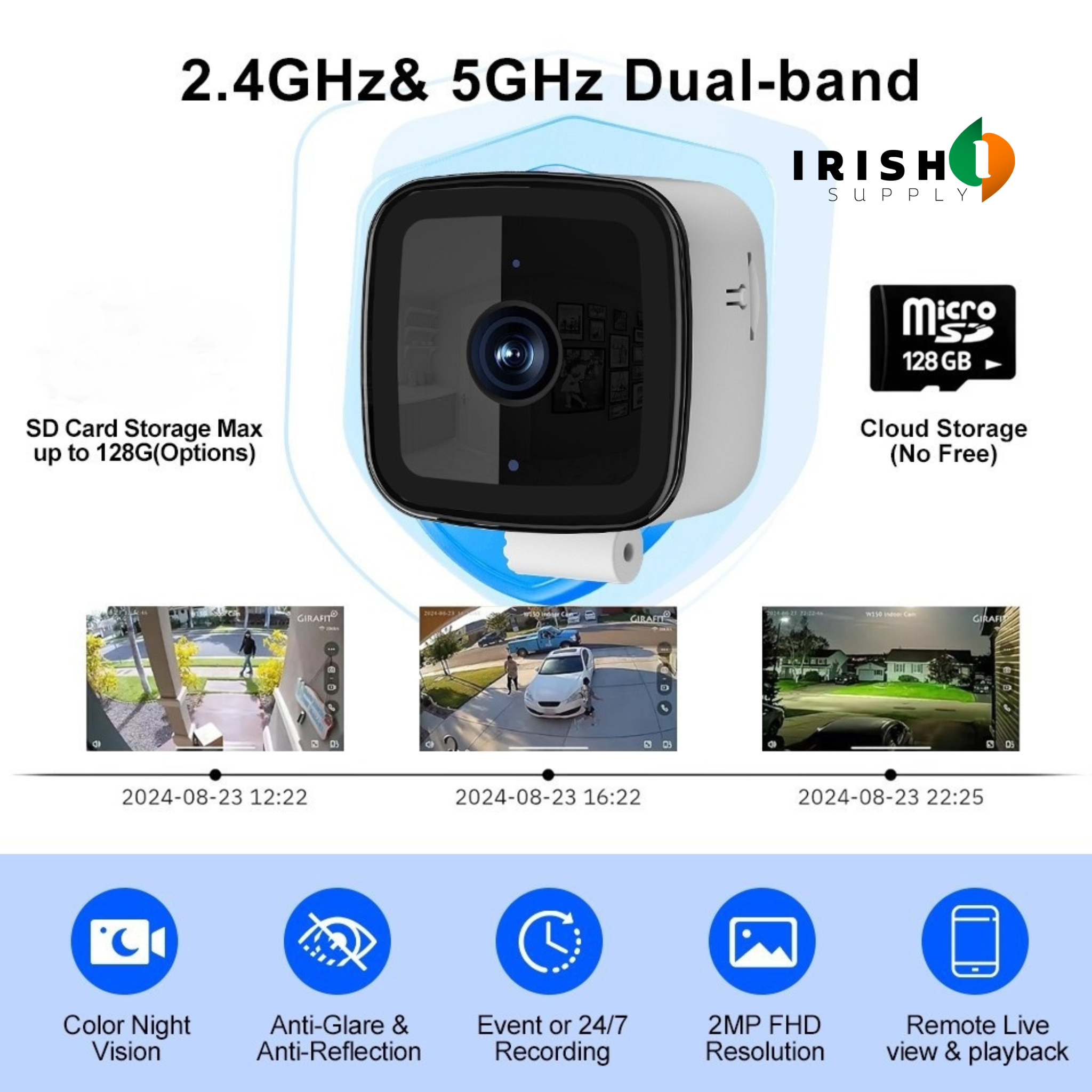 Smart AI Window Security Camera With Night Vision That Looks Like Daylight And Wireless Indoor SD Card Recording With Live Alerts - Image 2