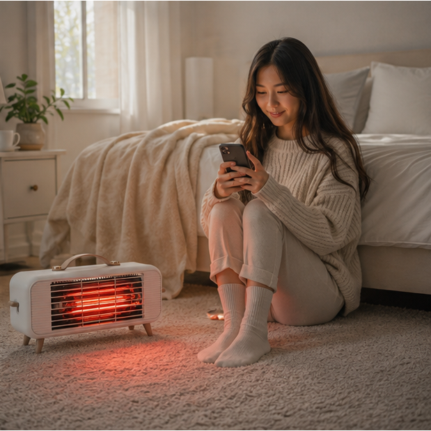 Smart Infrared Space Heater With Intelligent Thermostat Electric Fan For Fast Efficient Home And Office Heating - Image 7