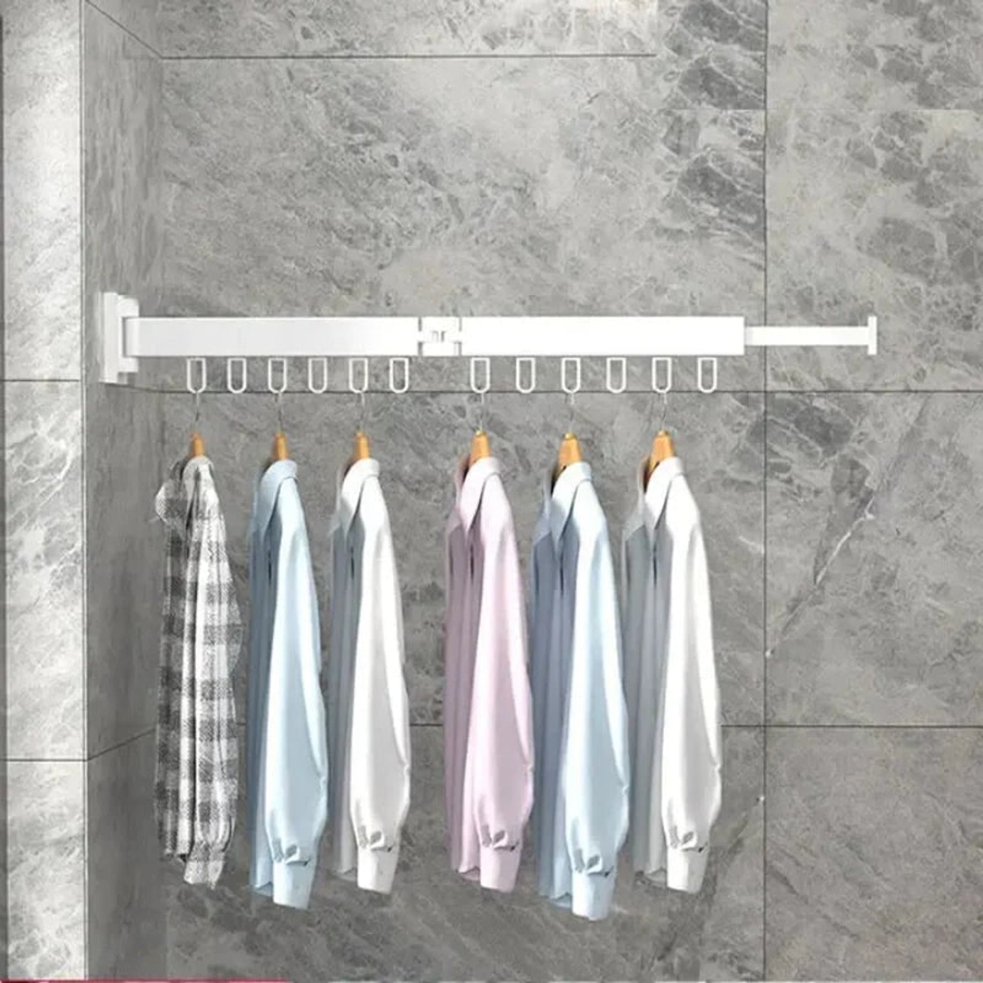 SnapDry Quick Fold Wall Mount Drying Rack With One-Touch Folding Design And Heavy-Duty Load Support - Image 5