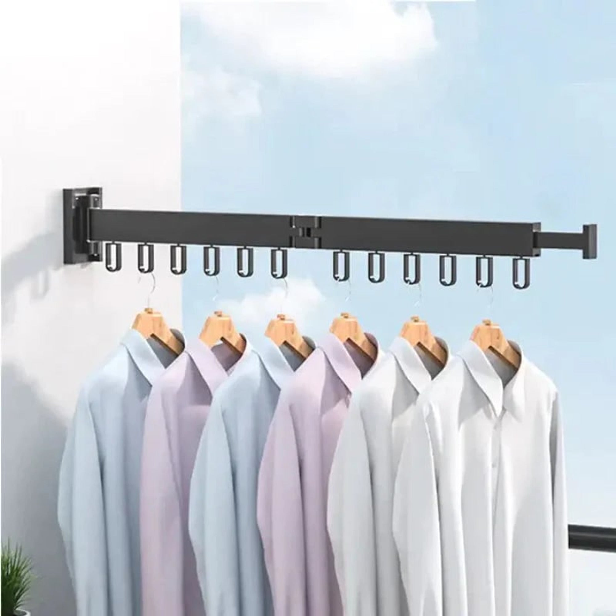 SnapDry Quick Fold Wall Mount Drying Rack With One-Touch Folding Design And Heavy-Duty Load Support - Image 2