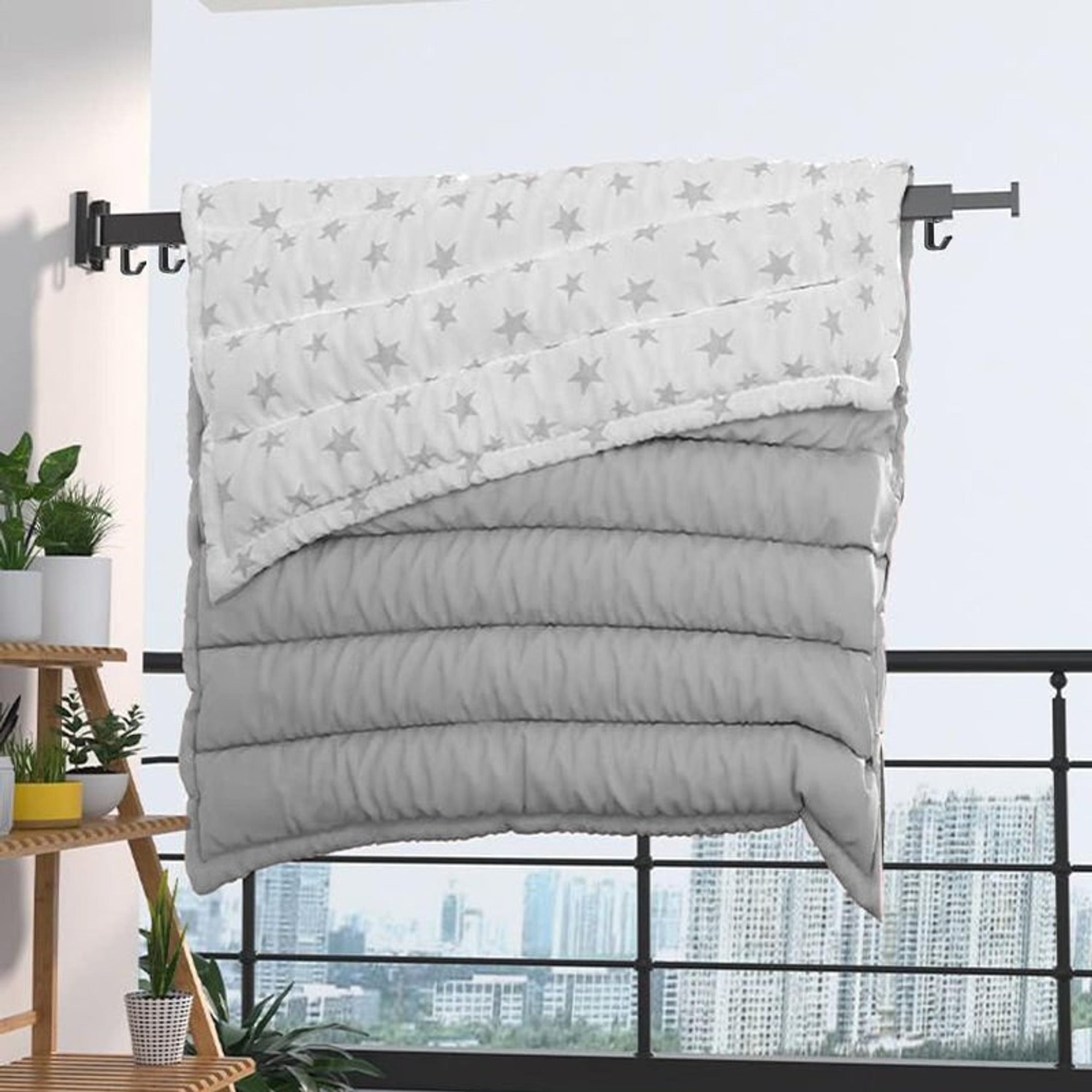 SnapDry Quick Fold Wall Mount Drying Rack With One-Touch Folding Design And Heavy-Duty Load Support - Image 7