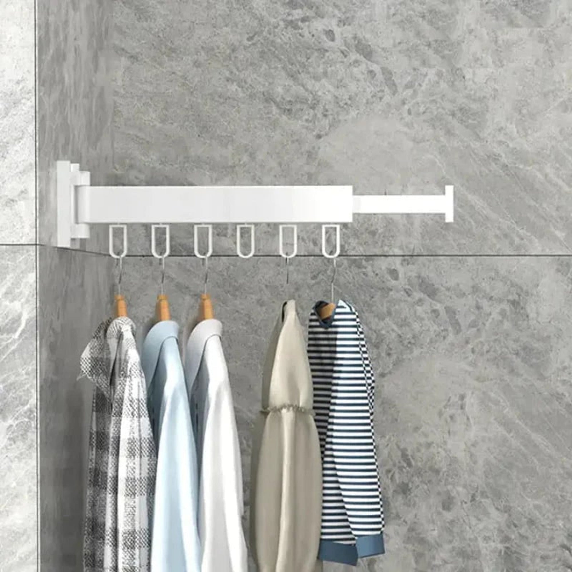 SnapDry Quick Fold Wall Mount Drying Rack With One-Touch Folding Design And Heavy-Duty Load Support - Image 4