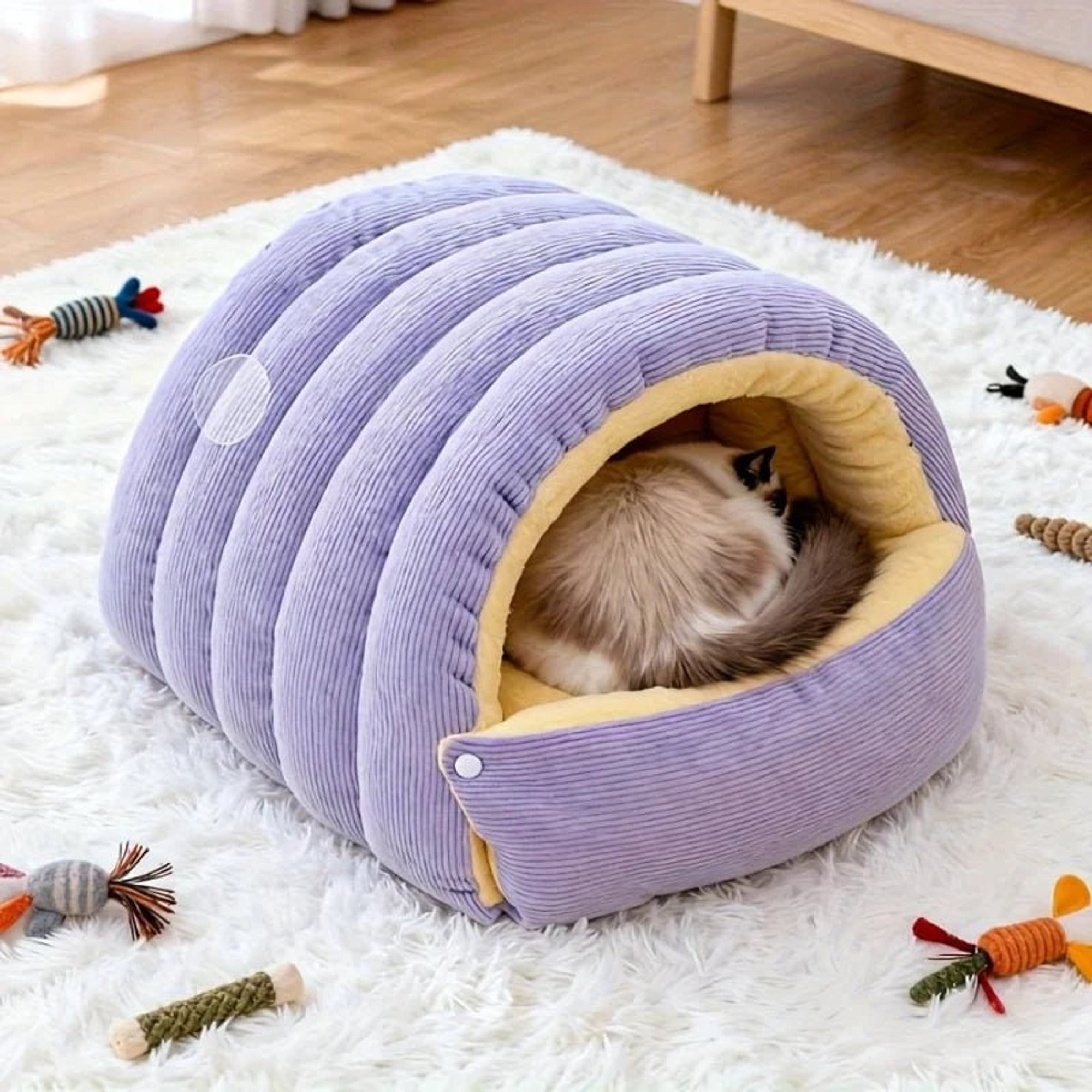 Snugden Enclosed Cat Bed For Warmth And Security With Arctic Fleece Lining - Image 2