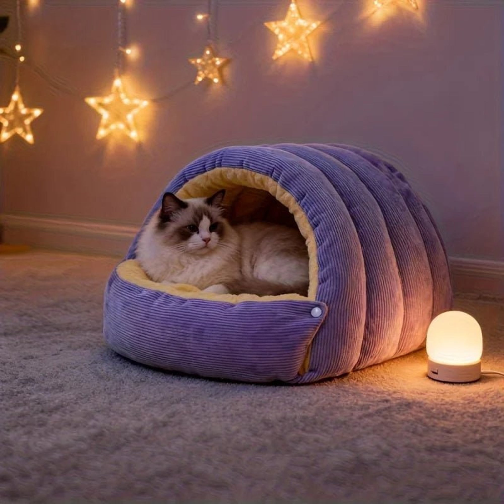 Snugden Enclosed Cat Bed For Warmth And Security With Arctic Fleece Lining - Image 3